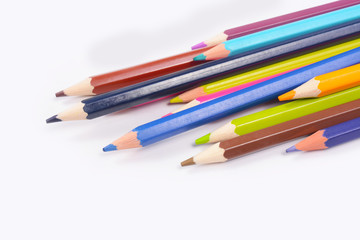 Fototapeta premium Color pencils isolated on white background professionally