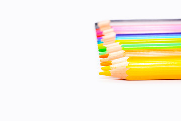 Fototapeta premium Color pencils isolated on white background professionally