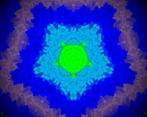 Abstract extruded mandala 3D illustration