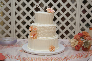 Wedding cake with flowers