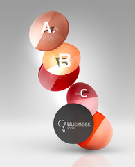 Colorful glossy circle infographics