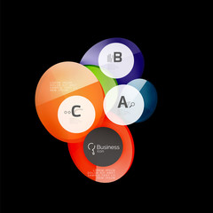 Vector glossy glass circles speech bubble on black