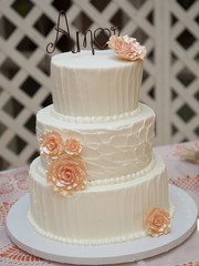 Wedding cake with flowers