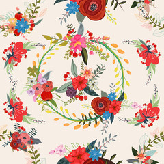 Obraz premium Floral background pattern, flower, seamless