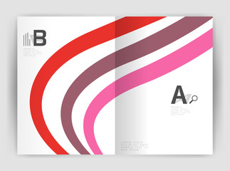 Business brochure flyer tempalate, wave and line abstract background