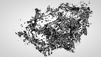 3D illustration of liquid splash motion