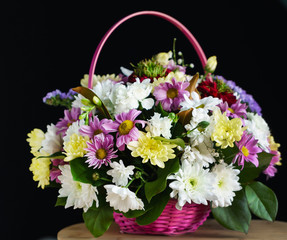 flowers in the basket
