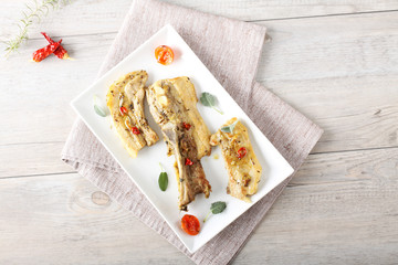 Roasted pork with herbs