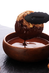 Melting chocolate / melted chocolate/ chocolate swirl and cookie