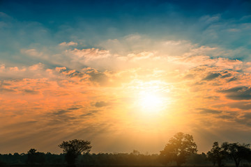 The rising sun, sky cloud sunrise abstract, background