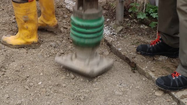 Arbeiter, Baustelle, Maschine, Bauarbeiter, Stra&szlig;enbau, Stra&szlig;enarbeiten, M&auml;nner,