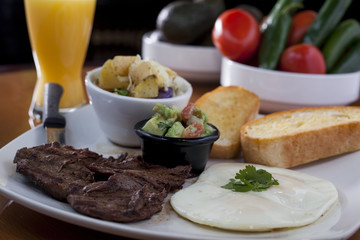 Steak breakfast plate