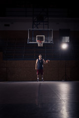 Fototapeta premium basketball player, ball bounce, indoors