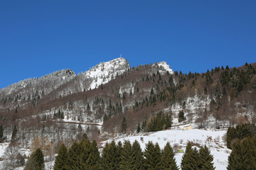 snow-covered peak of the mountain
