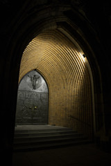 Eingang zur Marktkirche in Hannover bei Nacht