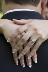 Bride showing wedding ring