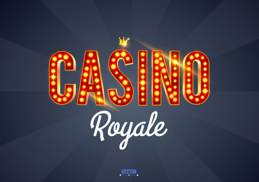 The word Casino, on a retro background. The new, best design of the luck banner, for gambling, casino, poker, slot, roulette or bone.