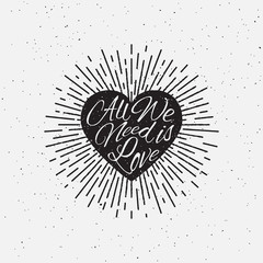 Sparkling hearts lettering