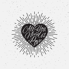 Sparkling heart lettering