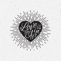 Sparkling heart lettering