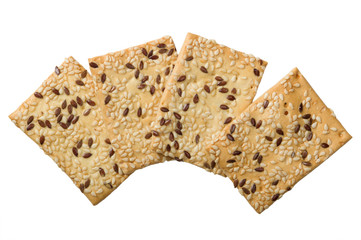 Dry cookies with  seeds isolated on white background 