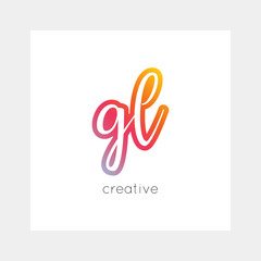 GL logo, vector. Useful as branding, app icon, alphabet combination, clip-art.