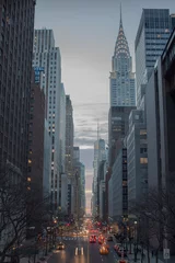 Foto op Plexiglas Manhattan zonsondergang over 42 street © Andriy Stefanyshyn