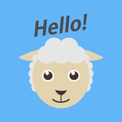 Cute sheep illustration vector