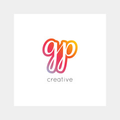 GP logo, vector. Useful as branding, app icon, alphabet combination, clip-art.