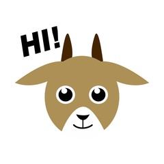 Cute goat illustration vector