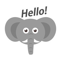 Cute elephant illustration vector