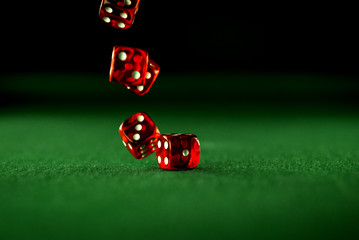 Casino Concept background with rolling dice,