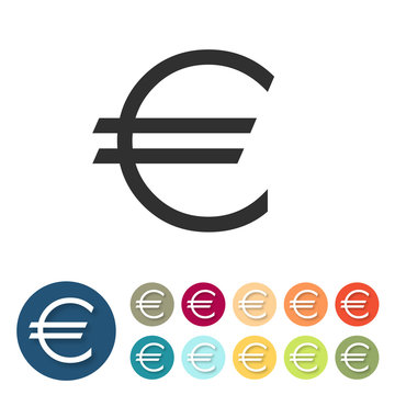 Button-Set bunt - Euro Währung