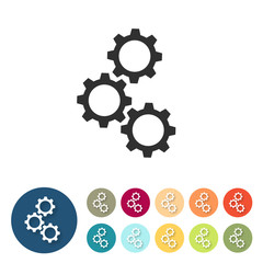 Button-Set bunt - Zahnräder Teamwork