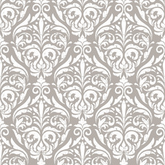 Vector damask seamless pattern background. Classical luxury old fashioned damask ornament, royal victorian seamless texture for wallpapers, textile, wrapping. Exquisite floral baroque template.