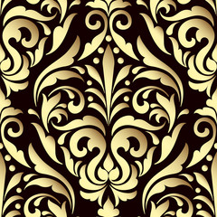 Vector damask seamless pattern element. Elegant luxury texture for wallpapers, backgrounds and page fill. 3D elements with shadows and highlights. Paper cut.