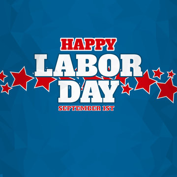 American happy labor day over blue background.