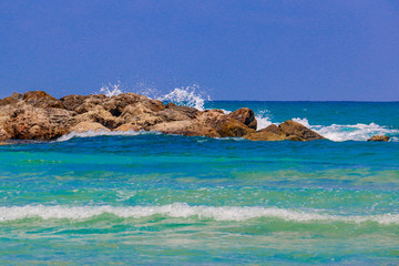 beautiful breakwater on the sea