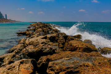 beautiful breakwater on the sea