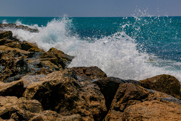 beautiful breakwater on the sea