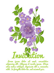 Vector spring background with volumetric flowers. Paper cut flowers on white background.