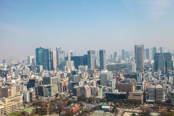 Fototapeta na wymiar Tokyo view cityscape | Asian Japan travel metropolis landscape on March 30, 2017
