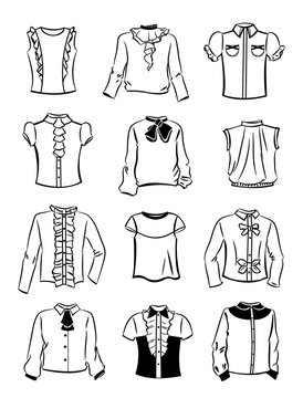 Contours of blouses for girls