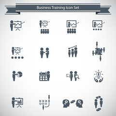 Business training icon set