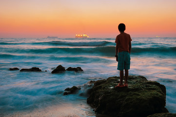 Mediterranean coast in southern Israel near the city of Ashkelon