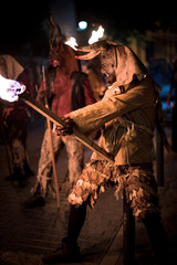 Demons & fire traditional festival in Esporles. Mallorca, Spain