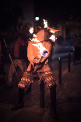 Demons & fire traditional festival in Esporles. Mallorca, Spain