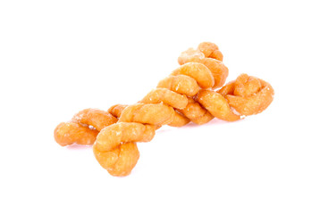 Breaded sugar on white background