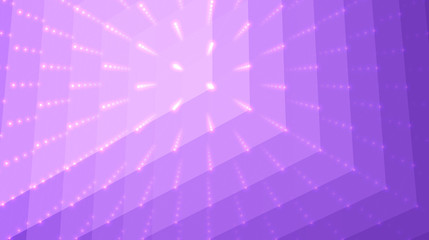 Abstract vector violet background. Matrix of points and polygons with illusion of depth and perspective. Abstract futuristic space background.