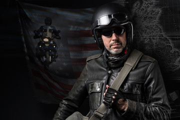 Naklejka premium Motard vintage